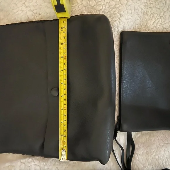 Callista black leather bag with matching pouch - Picture 12 of 14